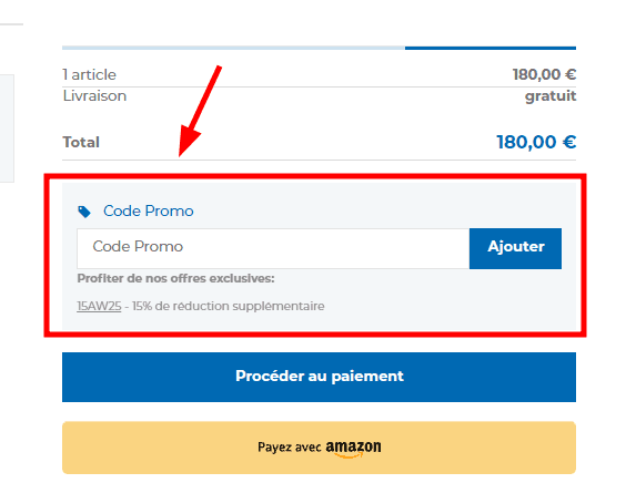Comment activer un code promo sur 365 Rider