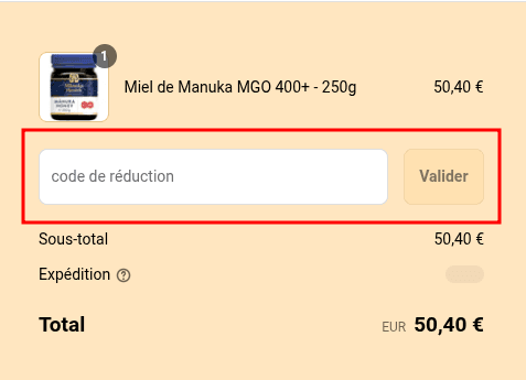 Comment appliquer un code promo sur Abeille heureuse