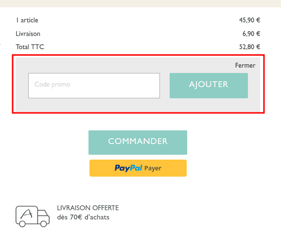 Comment appliquer un code promo sur Altearah
