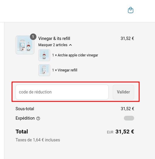 Comment appliquer un code promo sur Archie