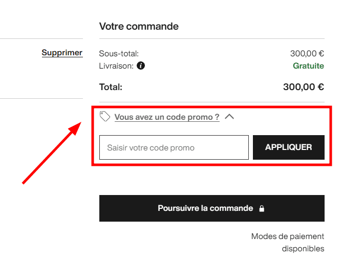 Comment activer un code promo sur Arc'teryx
