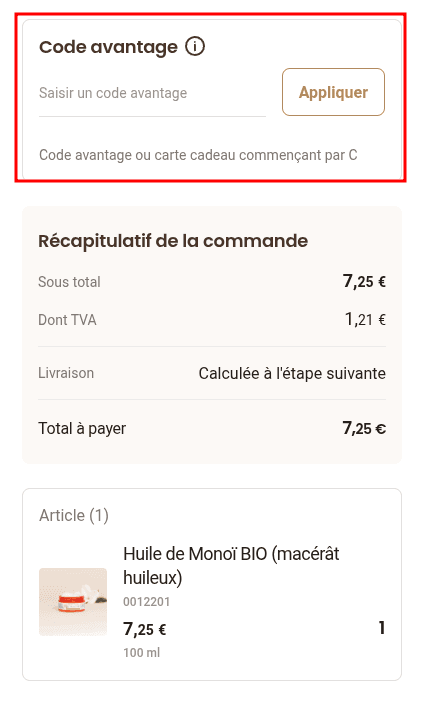 Comment utiliser un code promo sur  Aroma Zone