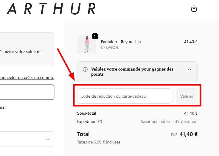 Comment activer un code promo sur Arthur