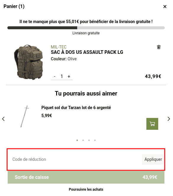 Comment appliquer un code promo sur ASMC