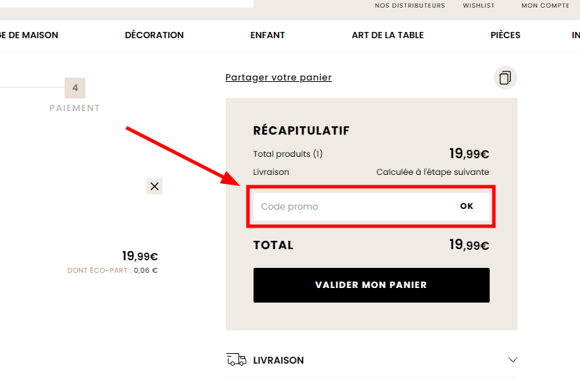 Comment activer un code promo sur ATMOSPHERA