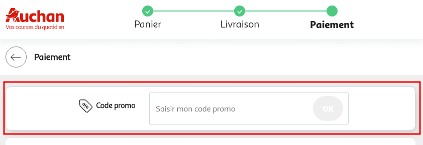 Comment appliquer un code promo sur Auchan
