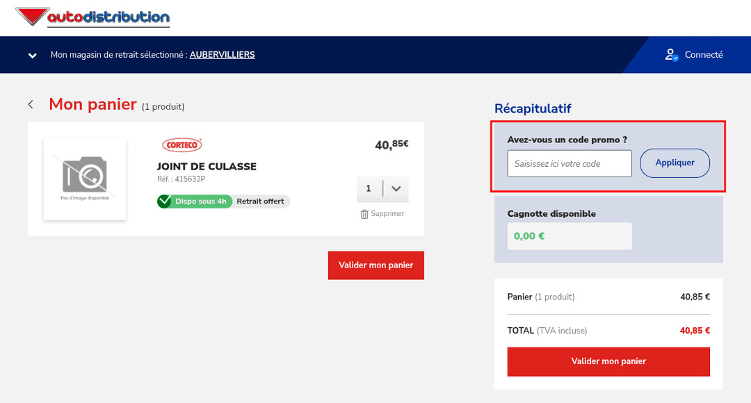 Comment utiliser un code promo sur Autodistribution