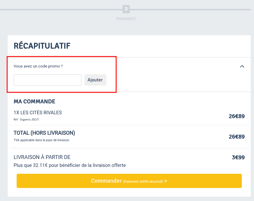 Comment appliquer un code promo sur Avenue des jeux
