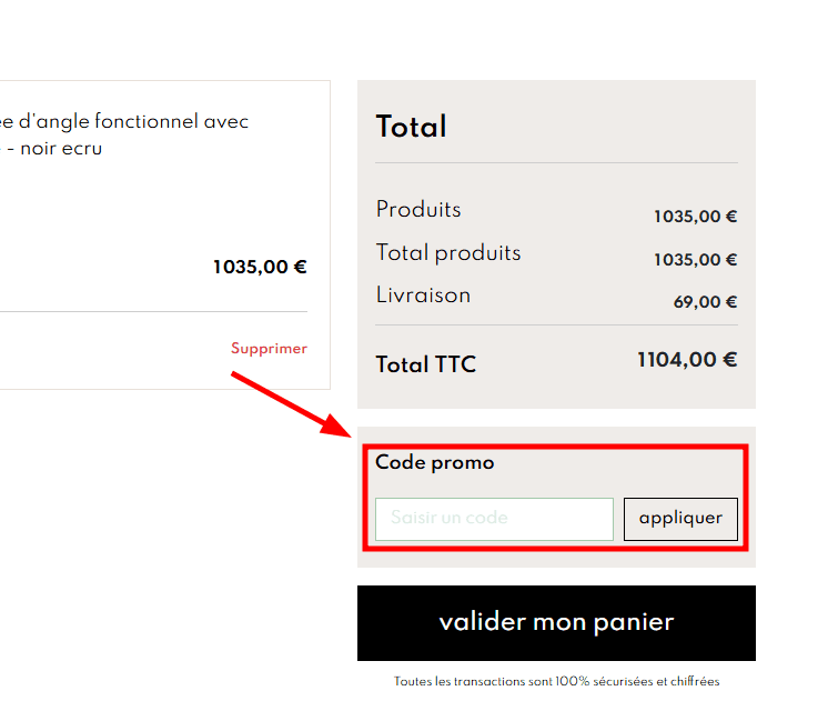 Comment appliquer un code promo sur Avril Paris