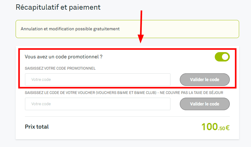 Comment appliquer un code promo sur B&B Hotels