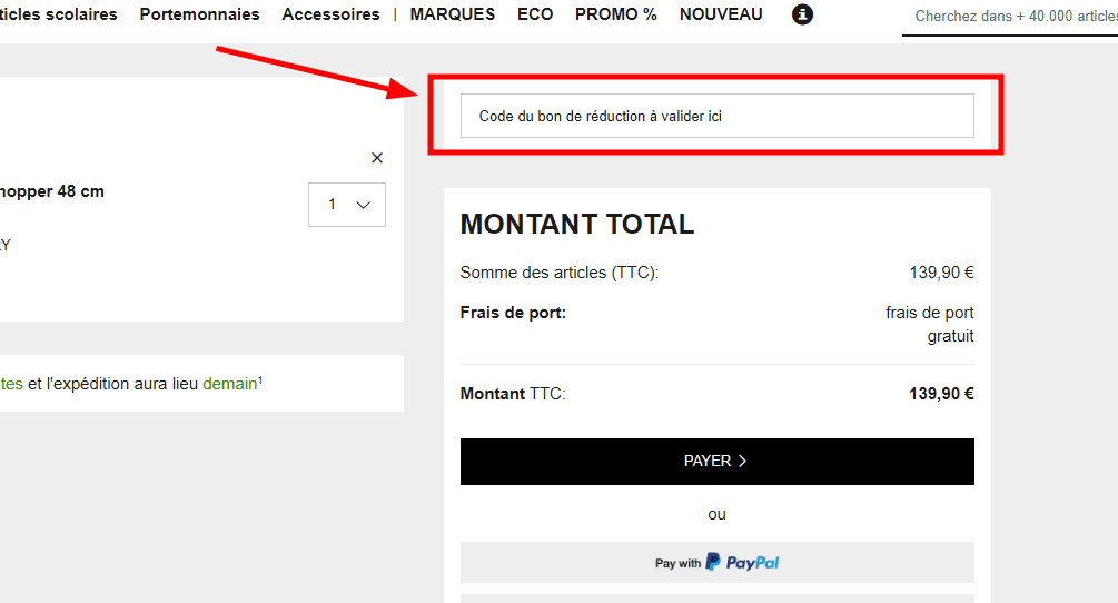 Comment utiliser un code promo sur Bagage24