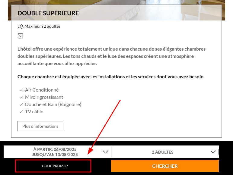 Comment appliquer un code promo sur Be Live Hôtels