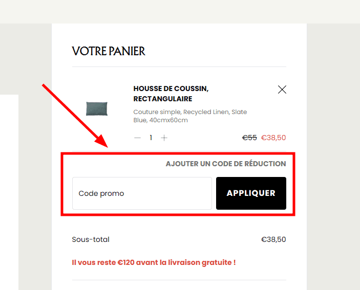 Comment activer un code promo sur Bemz