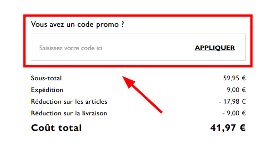 Comment utiliser un code promo sur Benetton