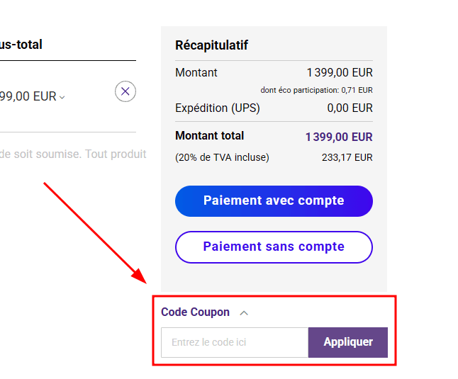 Comment activer un code promo sur BenQ