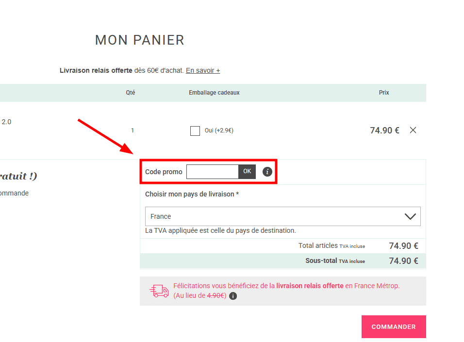 Comment appliquer un code promo sur Berceau magique