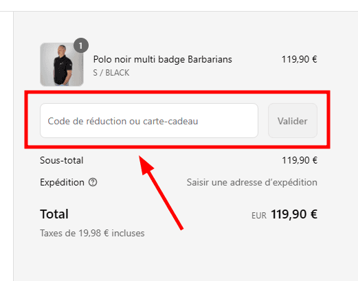 Comment appliquer un code promo sur Blacks Legend