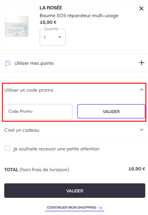 Comment appliquer un code promo sur Blissim