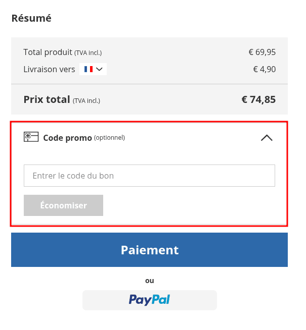 Comment appliquer un code promo sur Blue Tomato