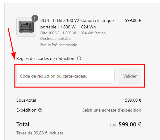 Comment activer un code promo sur Bluetti