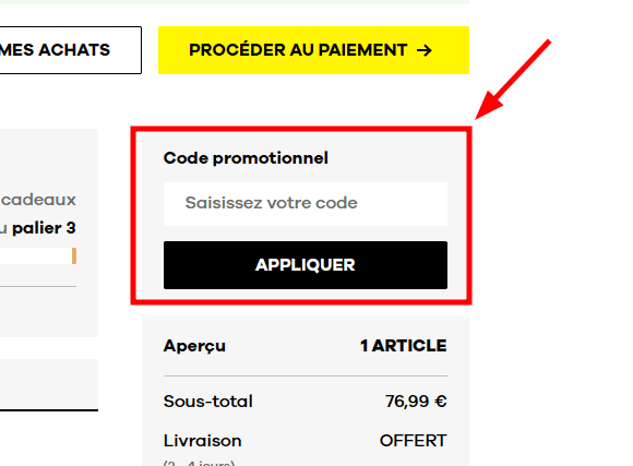 Comment activer un code promo sur Body & Fit