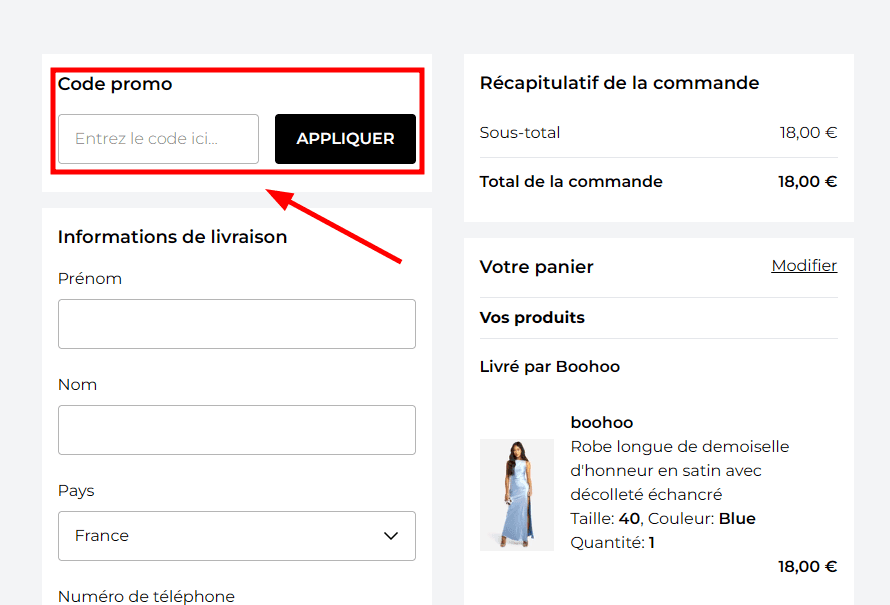 Comment utiliser un code promo sur Boohoo