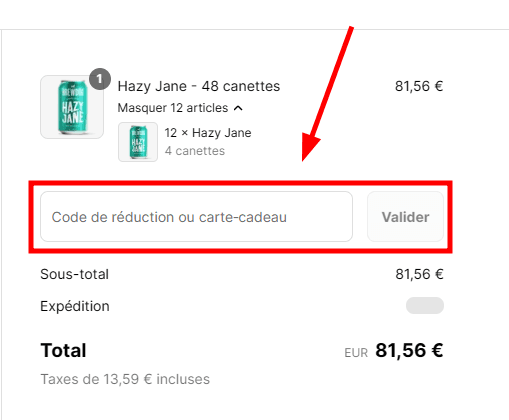 Comment activer un code promo sur Brewdog