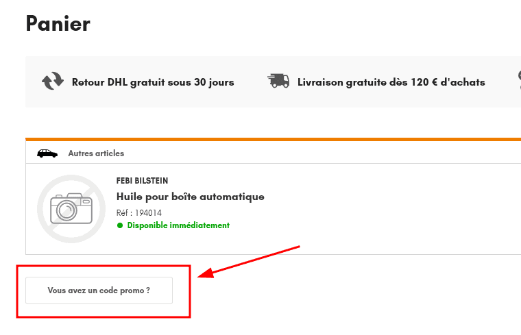 Comment utiliser un code promo sur Carpardoo