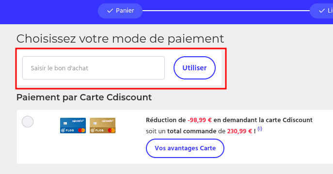 Comment activer un code promo sur Cdiscount