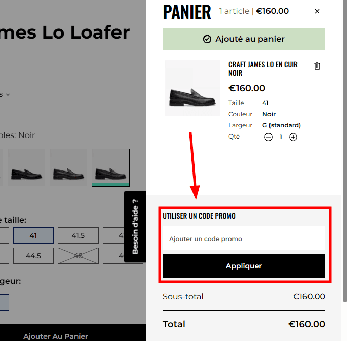 Comment appliquer un code promo sur Clarks