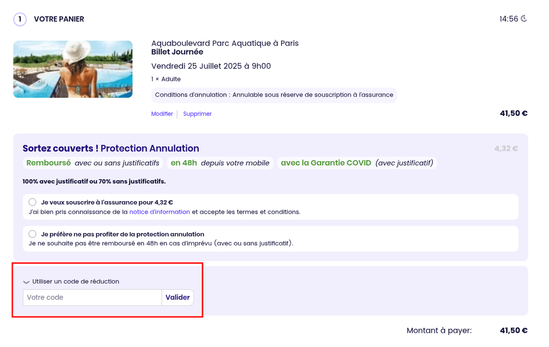 Comment utiliser un code promo sur Come to Paris