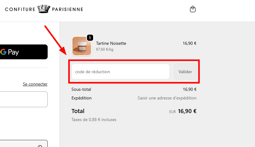 Comment utiliser un code promo sur Confiture Parisienne