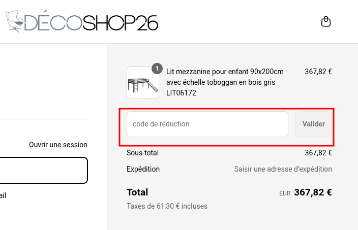 Comment utiliser un code promo sur Decoshop26
