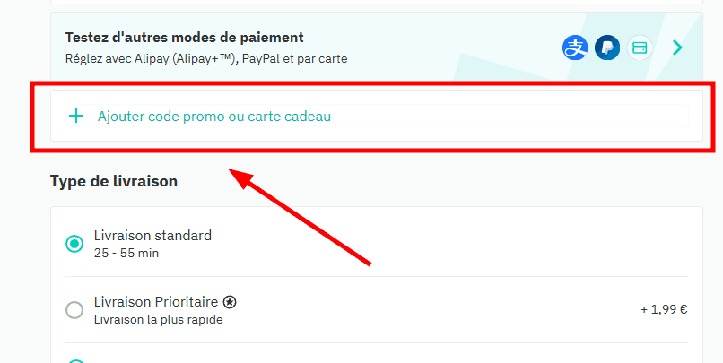 Comment appliquer un code promo sur Deliveroo