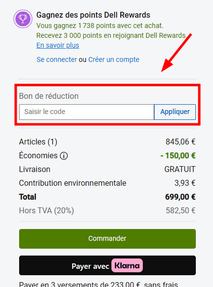 Comment activer un code promo sur Dell