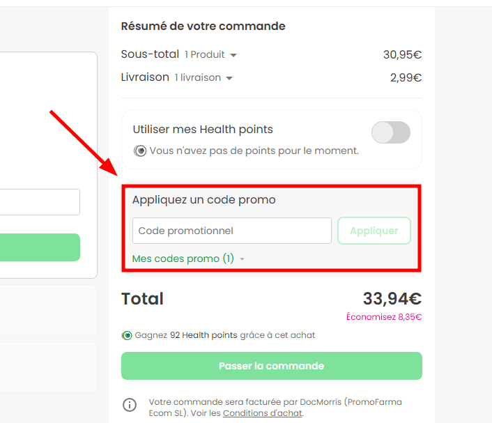 Comment utiliser un code promo sur DocMorris