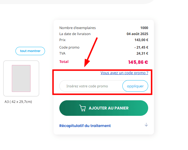 Comment appliquer un code promo sur Easyflyer