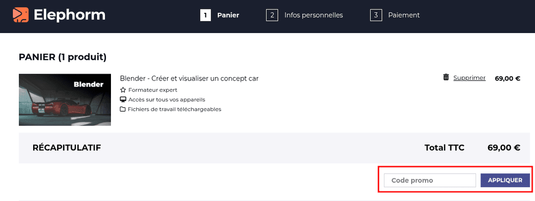 Comment activer un code promo sur Elephorm