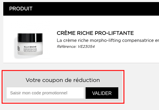 Comment appliquer un code promo sur Ella Baché