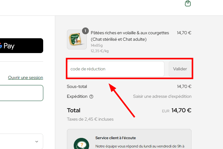 Comment activer un code promo sur Equilibre et Instinct