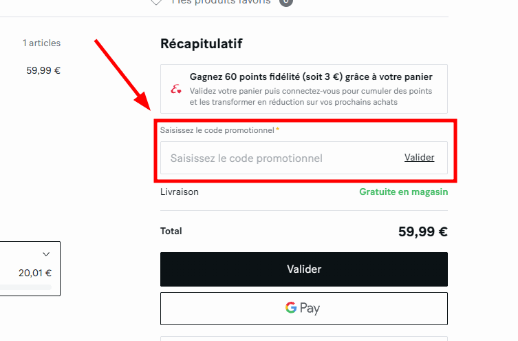 Comment utiliser un code promo sur Etam