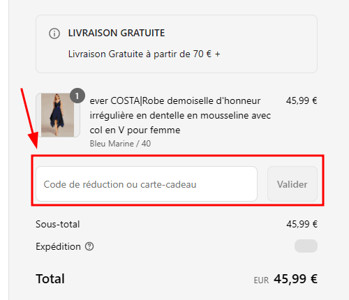 Comment utiliser un code promo sur Ever Pretty