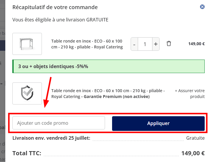 Comment appliquer un code promo sur Expondo