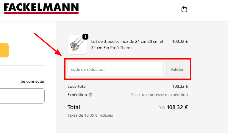 Comment activer un code promo sur Fackelmann