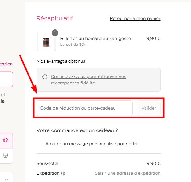 Comment activer un code promo sur Fauchon