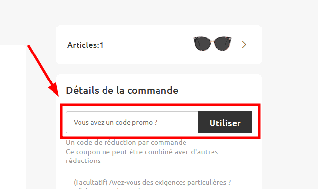 Comment activer un code promo sur Firmoo