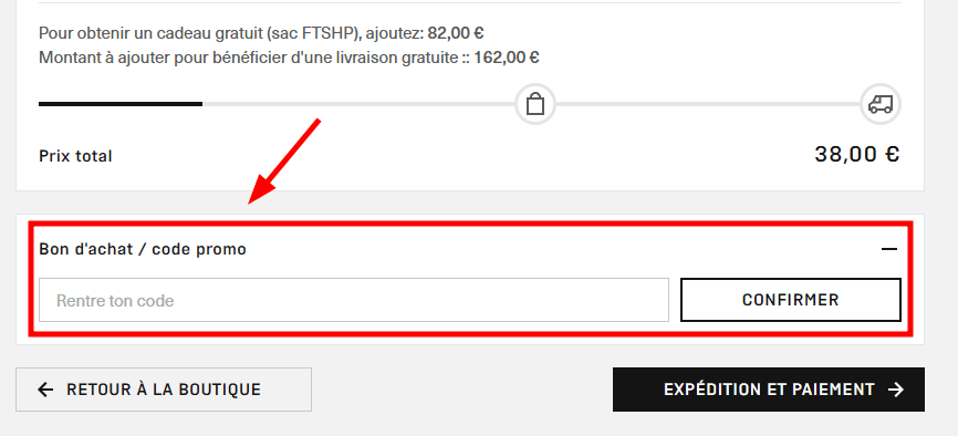 Comment activer un code promo sur Footshop