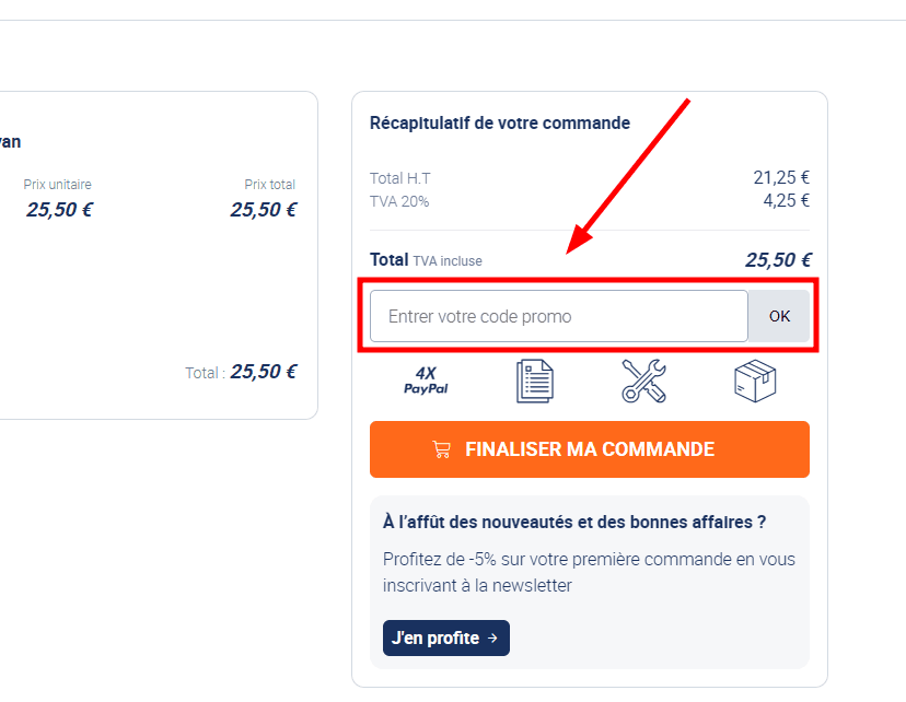 Comment utiliser un code promo sur Franssen Loisirs