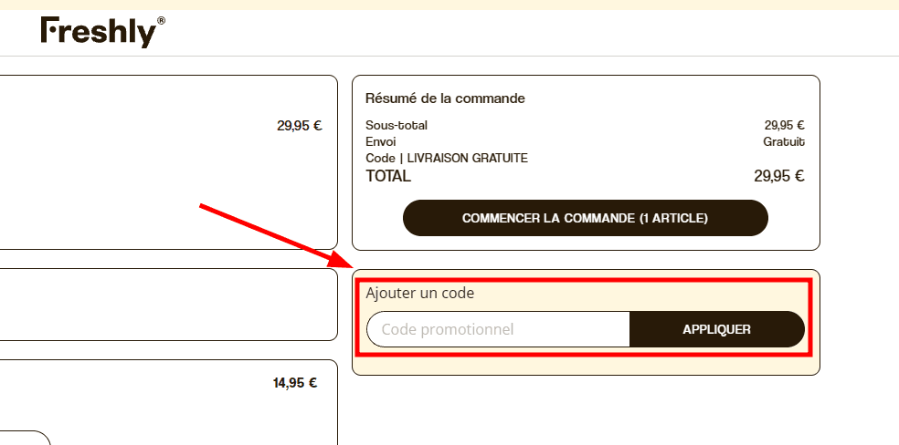 Comment appliquer un code promo sur Freshly Cosmetics