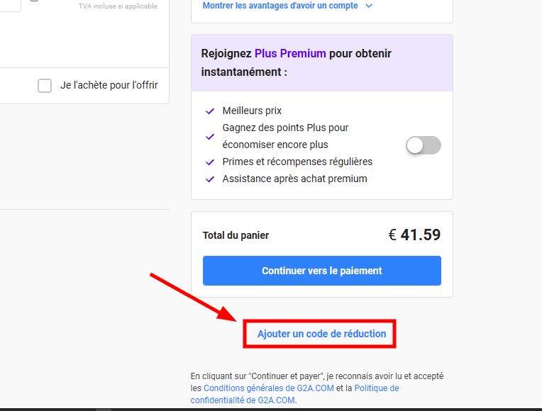 Comment appliquer un code promo sur G2A